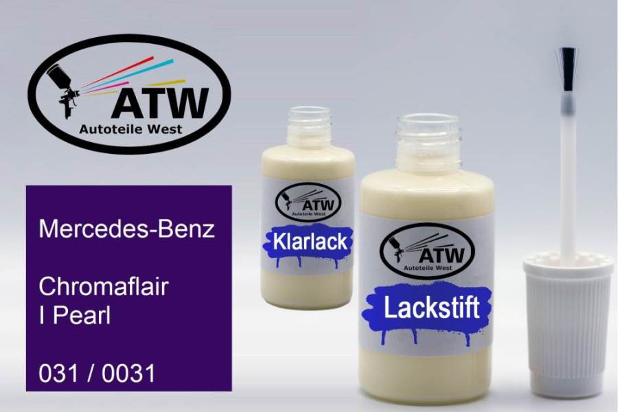 Mercedes-Benz, Chromaflair I Pearl, 031 / 0031: 20ml Lackstift + 20ml Klarlack - Set, von ATW Autoteile West.